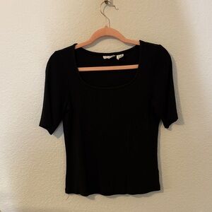 Elegant Black Short Sleeve Top